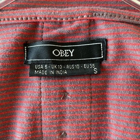 Obey Striped Bodycon Mini Dress - Size Small - Picture 6 of 6